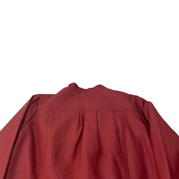 Jou Jou Faux Leather Burgundy Lined Zipper Front Closure - Picture 5 of 13